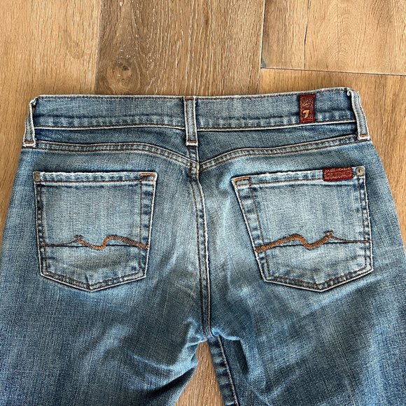 7 For All Mankind Jeans Designer Distressed Busted Knee EUC - Picture 9 of 10